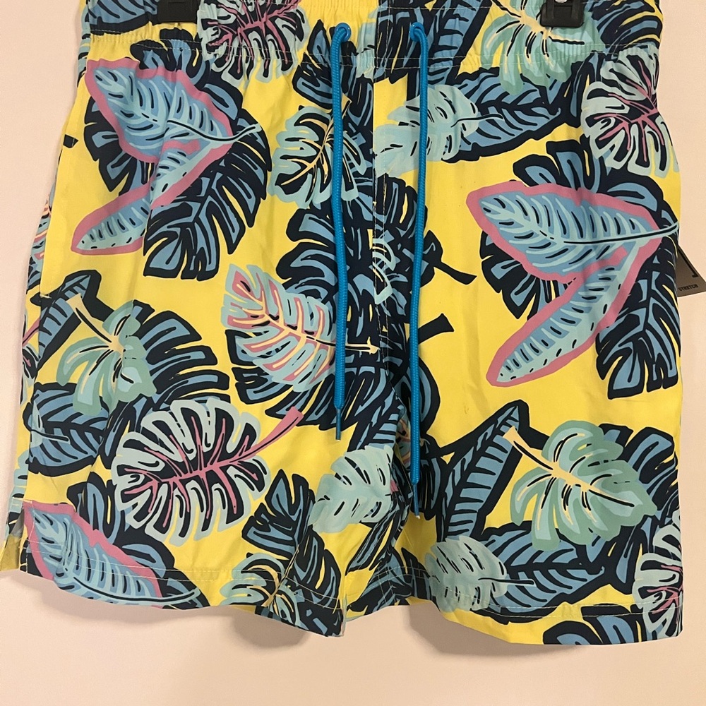 Tropical Leaf Print Swim Shorts